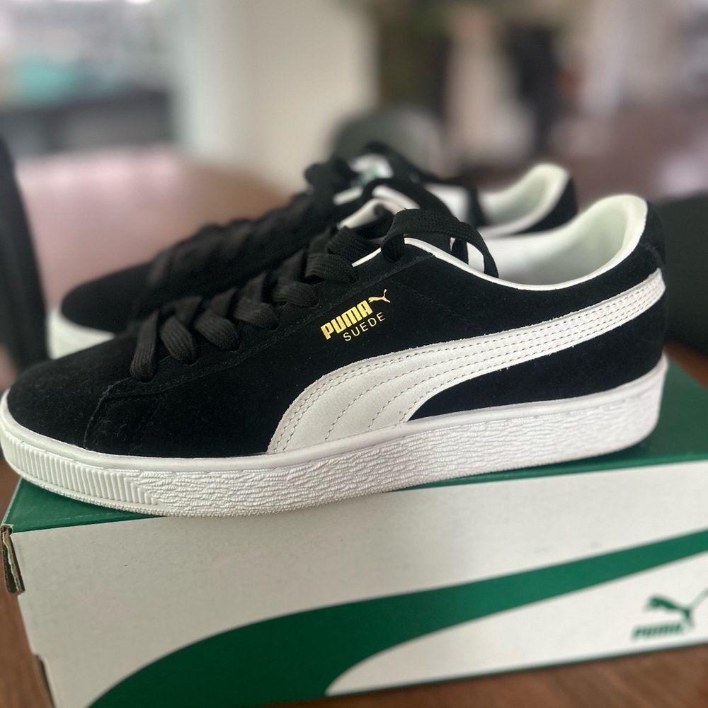 Puma Suede Black and White Shoes